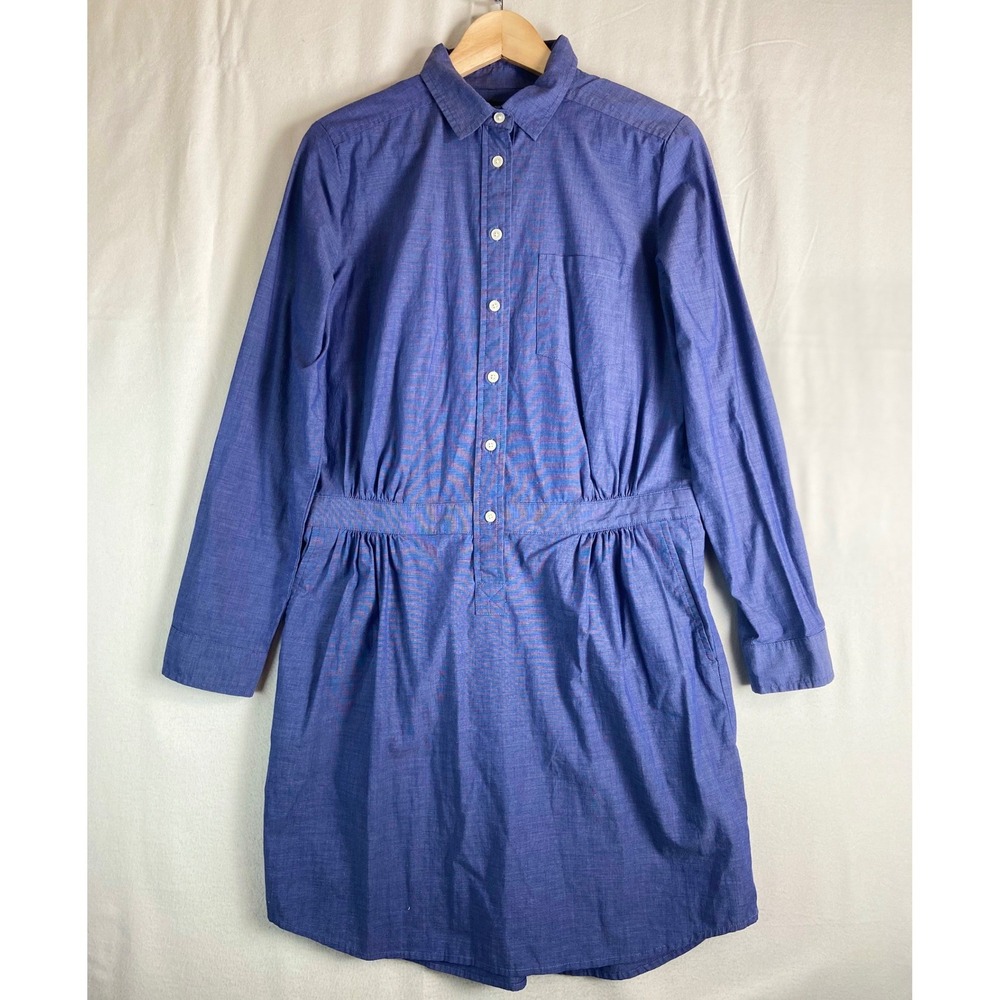 Banana Republic Women's Size 8 Blue Chambray Shirt Dress Button Front Preppy